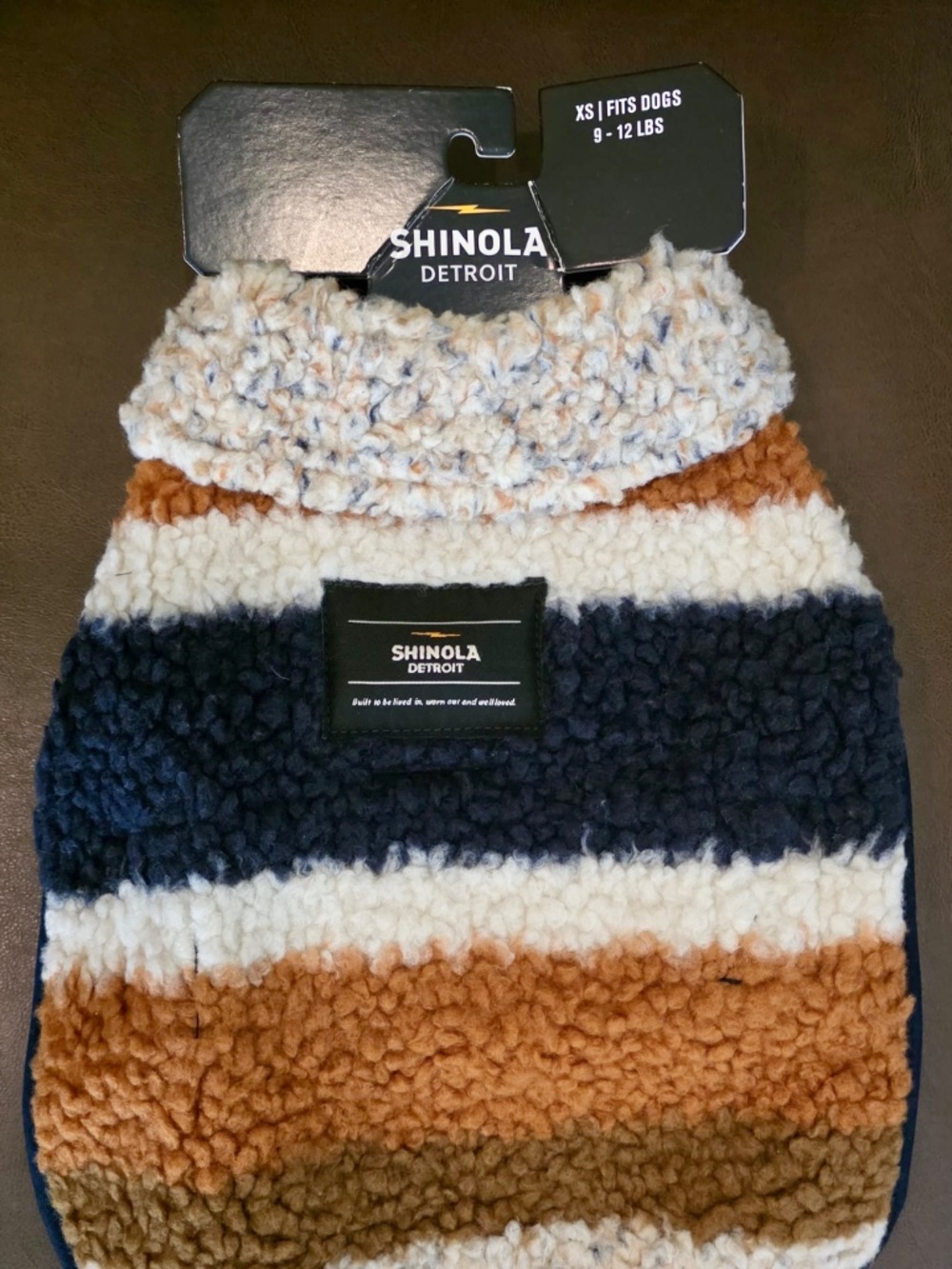 Shinola Striped Sherpa Pet Coat